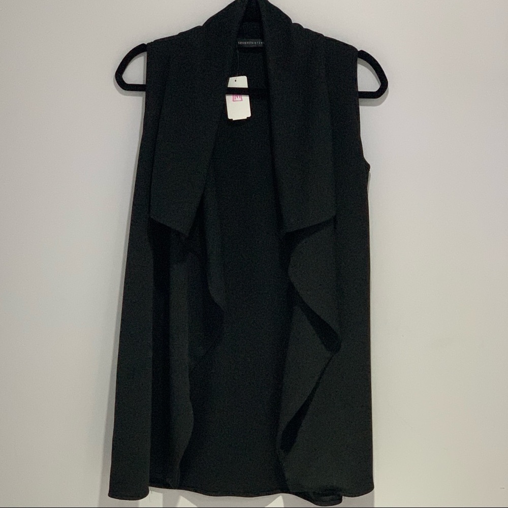 Seven Sisters | Black Draped Vest